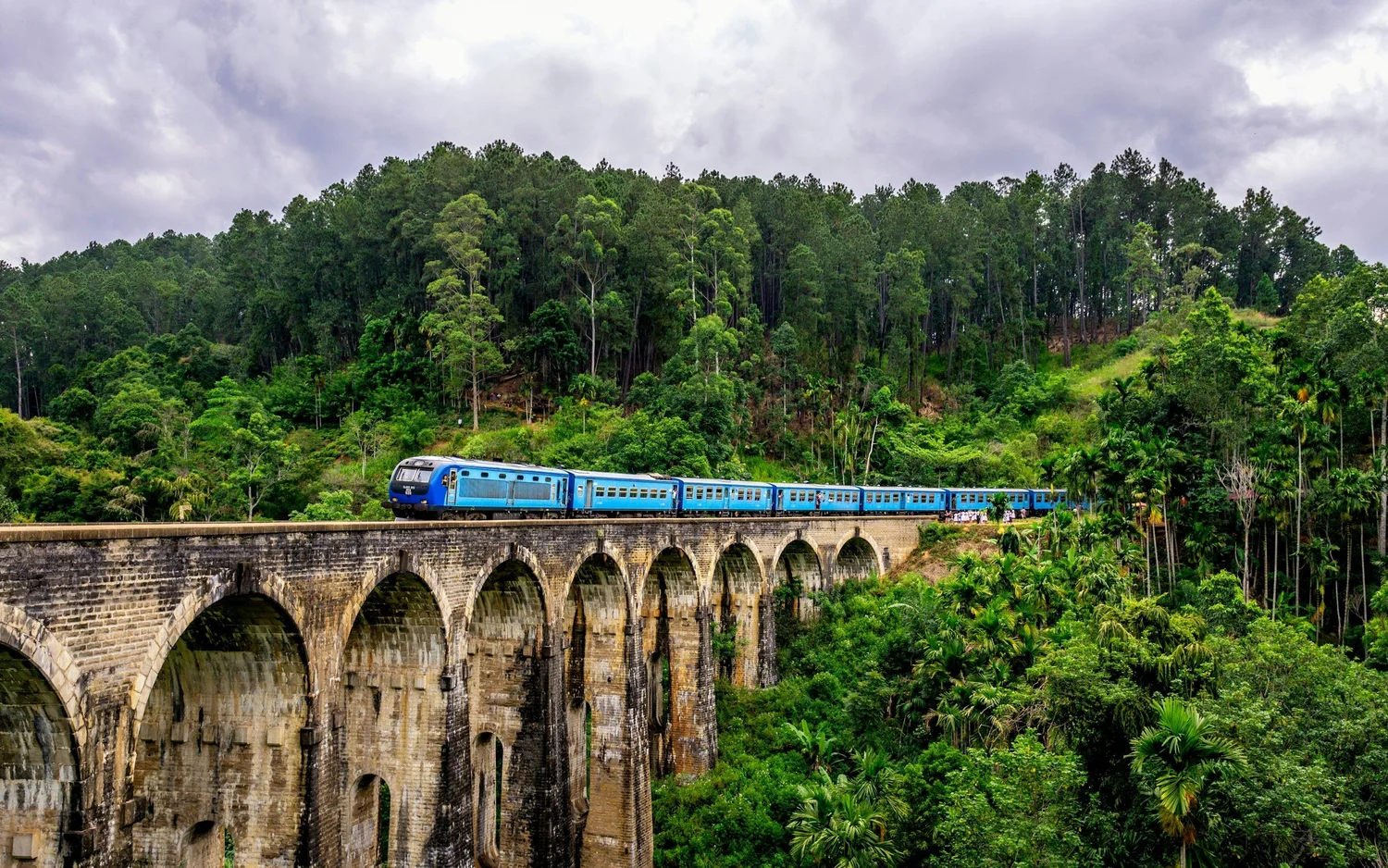 Train traversant les paysages du Sri Lanka, symbole d’un itinéraire sur mesure